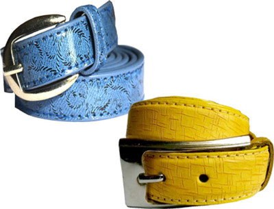 

Wholesome Deal Women Casual Multicolor Synthetic Belt, Sky blue and yellow