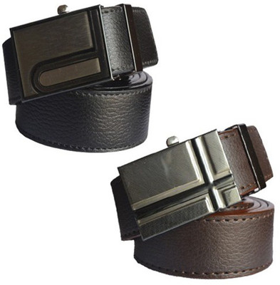 

Loopa Men Formal Multicolor Artificial Leather Belt, Black and brown