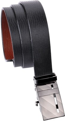 

Hawai Men Casual, Formal Brown, Black Genuine Leather Reversible Belt, Black-01