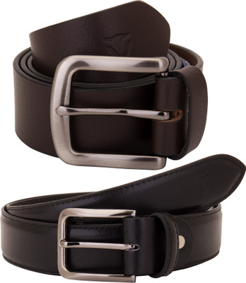 

Valbone Men Formal Black Genuine Leather Belt, Black;brown