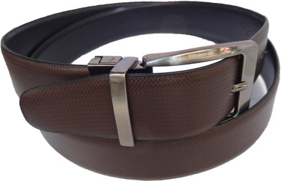 

eXcorio Men Formal Black Genuine Leather Reversible Belt, Black;brown