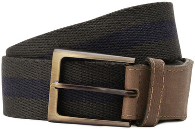 

Allen Solly Men Multicolor Metal, Fabric, Genuine Leather Belt, Green and navy