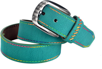 59% OFF on Drakemen Men Casual Green Artificial Leather Belt