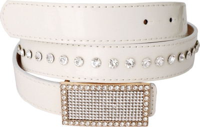 Super Drool Girls Formal White Artificial Leather Belt