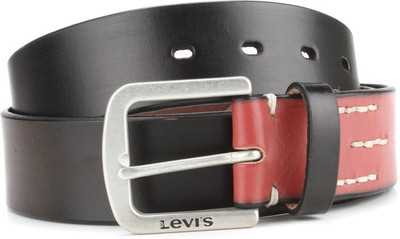 

Levi's Men Black, Maroon Genuine Leather Belt, Cheery