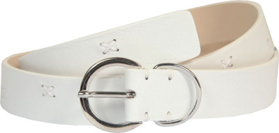 

French Connection Women Casual White Genuine Leather Belt