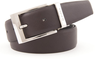 

Hidea Men Formal Multicolor Genuine Leather Reversible Belt, Black - brown