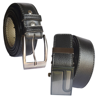 

Loopa Men Formal Multicolor Artificial Leather Belt, Black and brown