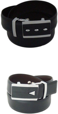

SFA Men Formal Black Artificial Leather Reversible Belt, Blackbrown361622
