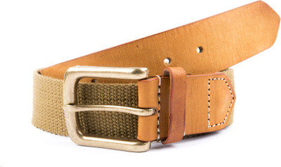 

Leather Hub Men Casual Khaki, Tan Genuine Leather, Canvas Belt