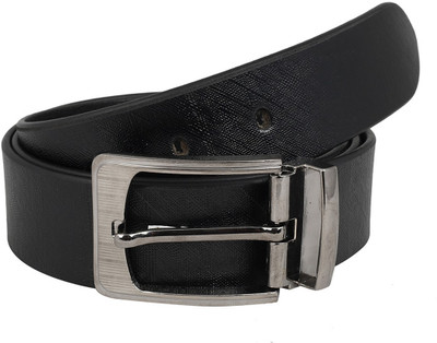 

The Blue Pink Men Casual Black Genuine Leather Belt, Black-01