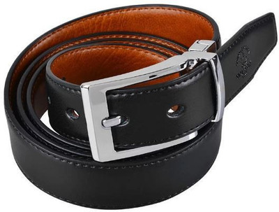 

LAER Men Black Genuine Leather Belt