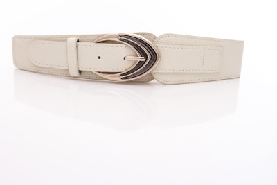 

Calvino Women Casual White Artificial Leather Belt