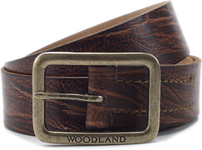 

Woodland Men Brown Metal, Genuine Leather Belt