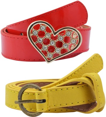 

Antiformal Women Casual, Party Yellow, Red Artificial Leather Belt, Red;yellow