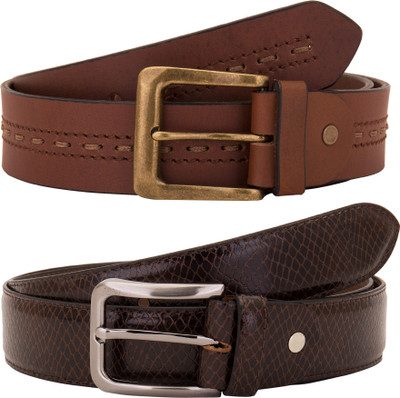 

Valbone Men Formal Black Genuine Leather Belt, Brown