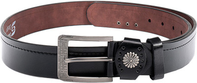 

Swiss Design Men Brown Genuine Leather Belt, Black