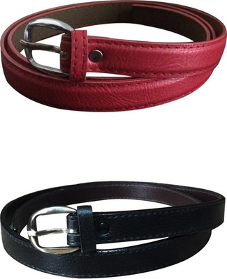 

Verceys Girls Casual Red, Black Artificial Leather Belt, Black;red