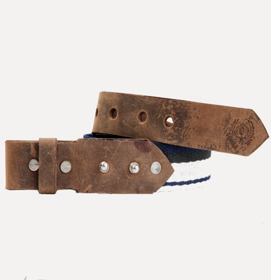 

99Cells Men Casual Multicolor Fabric Belt, White