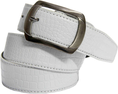 

Skyways Men Evening/Party, Casual White Artificial Leather Belt, White-02