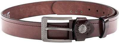 Swiss Design Men Tan Genuine Leather Belt, Brown