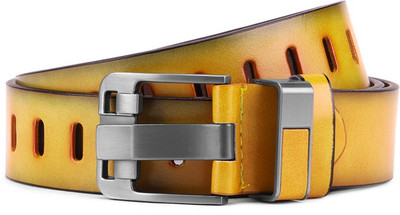 

Swiss Design Men Yellow Genuine Leather Belt