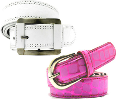 

Wholesome Deal Women Casual Multicolor Synthetic Belt, Pink and white