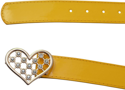 

Antiformal Women Casual, Party Yellow, Black Artificial Leather Belt, Black;yellow