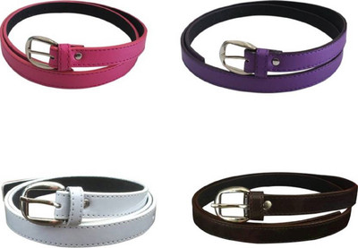 

SUNRISE ENTERPRISES Girls Casual, Evening, Formal, Party Pink, Purple, White, Brown Artificial Leather, Fabric Belt, Pinkpurplewhitebrown04300