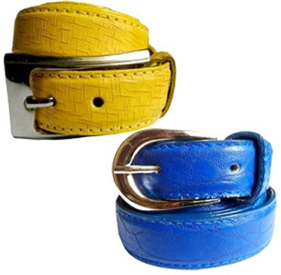 

Wholesome Deal Women Formal Multicolor Synthetic Belt, Blue and yellow