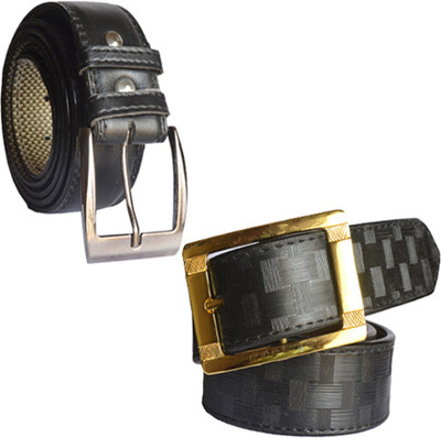 

Loopa Men Formal Multicolor Artificial Leather Belt, Black and brown