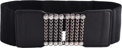 

Buckle Up Women Casual Black Artificial Leather Belt