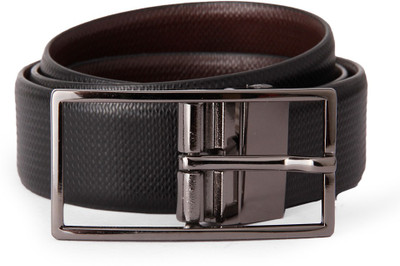 

Peter England Men Black Genuine Leather Belt