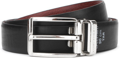

Louis Philippe Men Maroon, Black Genuine Leather Reversible Belt, Black/burgundy