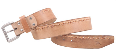 

Kangoo Men Casual Brown Genuine Leather Belt, Beige