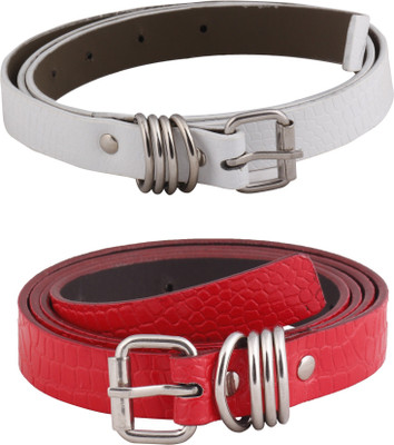 

SRS Women Casual Red, White Artificial Leather Belt, Red-white-013