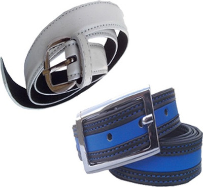 

Wholesome Deal Women Casual Multicolor Synthetic Belt, White and blue