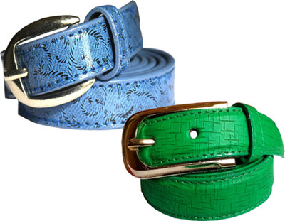 

Wholesome Deal Women Casual Multicolor Synthetic Belt, Sky blue and green