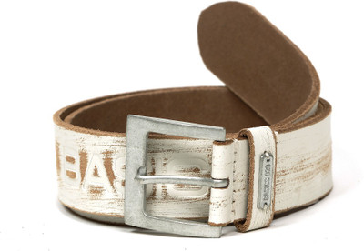 

Basics Men White Genuine Leather Belt