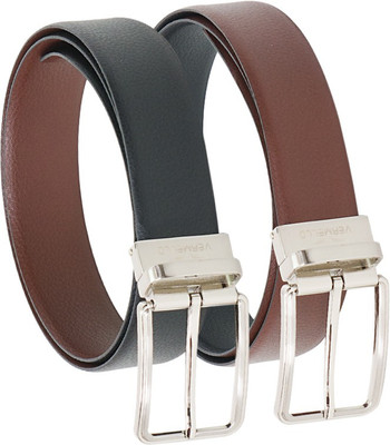 

Vermello Men Formal Black, Brown Genuine Leather Reversible Belt
