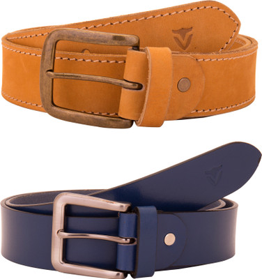 

Valbone Men Formal Blue Genuine Leather Belt, Blue;yellow