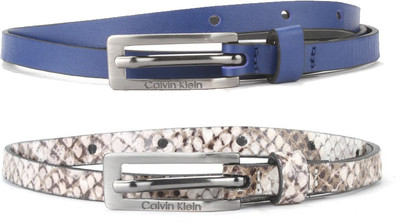 

Calvin Klein Women Black, Beige, Blue Genuine Leather Belt, 479