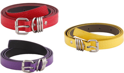 

SRS Women Casual Purple, Red, Yellow Artificial Leather Belt, Purple-red-yellow-020