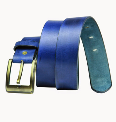 

99Cells Men Casual Blue Genuine Leather Belt