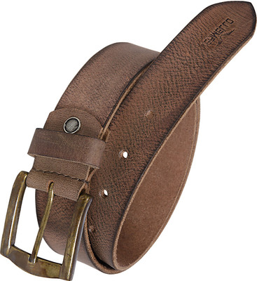 Vermello Men Casual Brown Genuine Leather Belt
