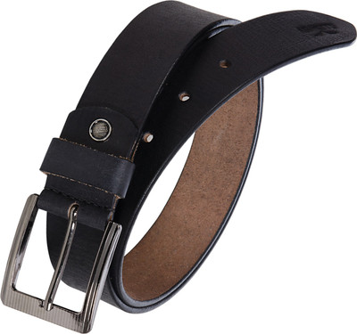 

Vermello Men Casual Black Genuine Leather Belt