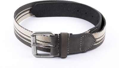 

Leather Hub Men Casual Grey Genuine Leather, Canvas Belt