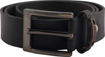 Red Chief Men Formal Black Genuine Leather Belt, 80061-black