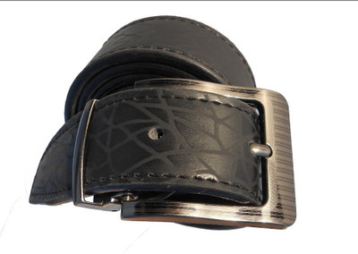 

P&E Men Formal Black Artificial Leather Belt