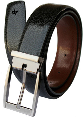 

Dude Fashion Men Black Artificial Leather Belt, Black-01